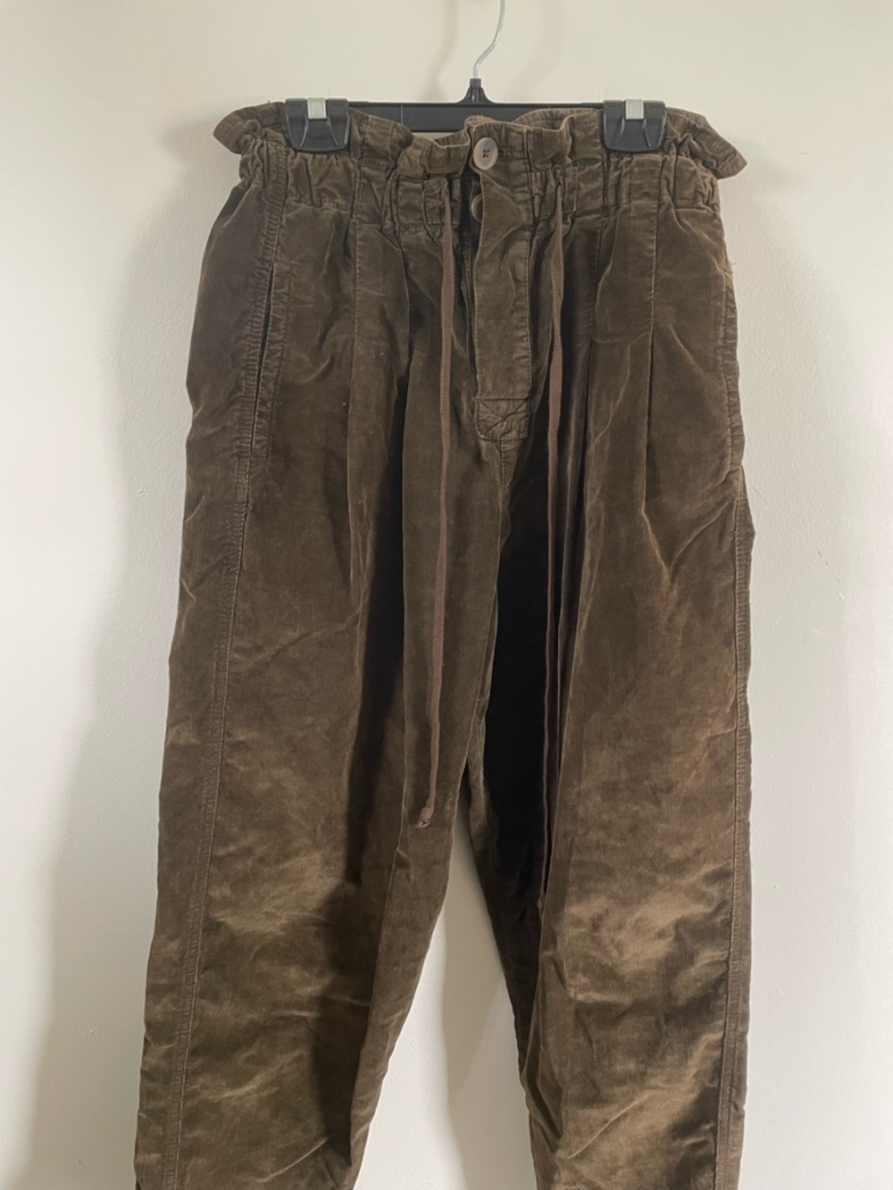 Brown Corduroy Drawstring Pants